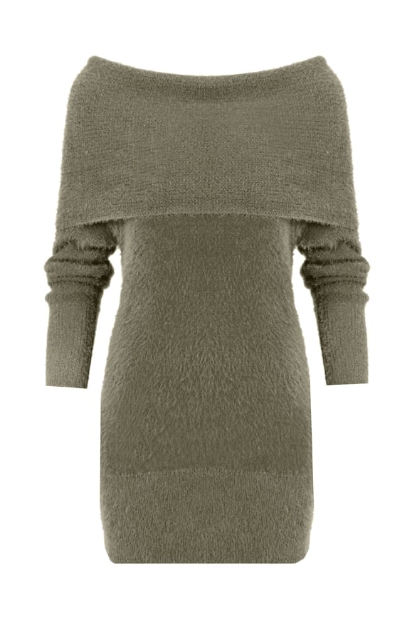 Off Shoulder Sweater Green – shoparchief, foto 1