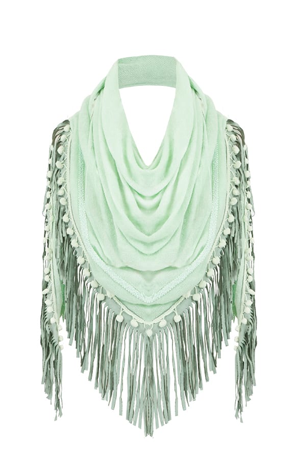 Soft fringe Sjaal Mint – shoparchief, foto 1