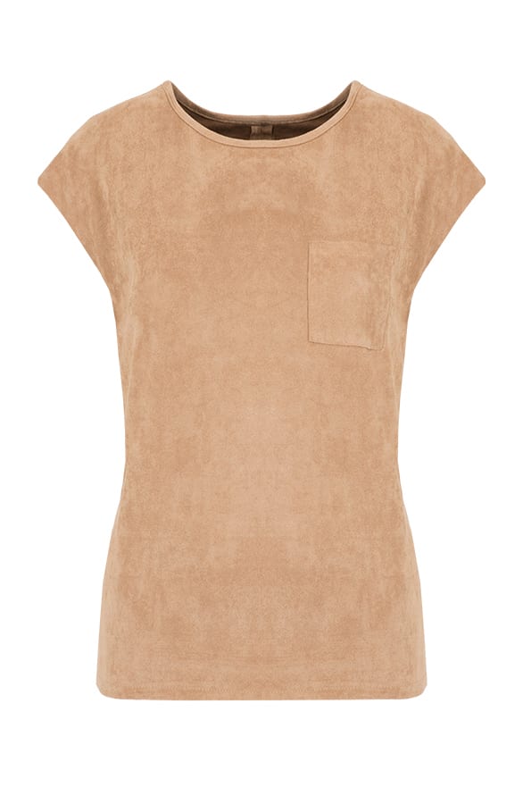 Suede Top Camel – shoparchief, foto 1