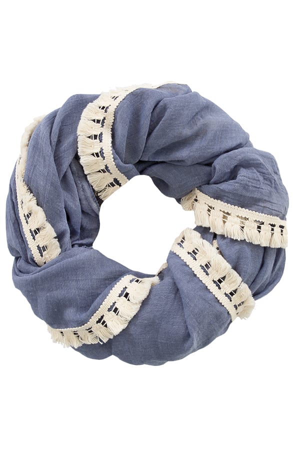 Tassel All Over Sjaal Blue – shoparchief, foto 1
