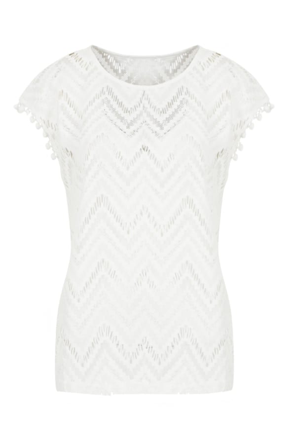 Zigzag Lace Top Creme – shoparchief, foto 1