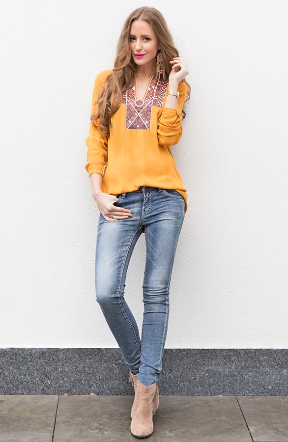 Handcrafted Blouse Oker – shoparchief, foto 3