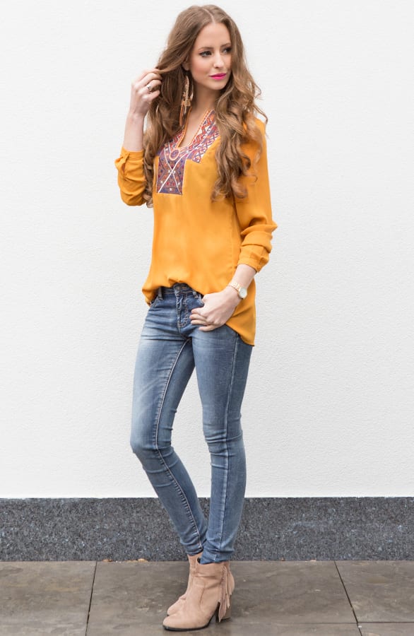 Handcrafted Blouse Oker – shoparchief, foto 2