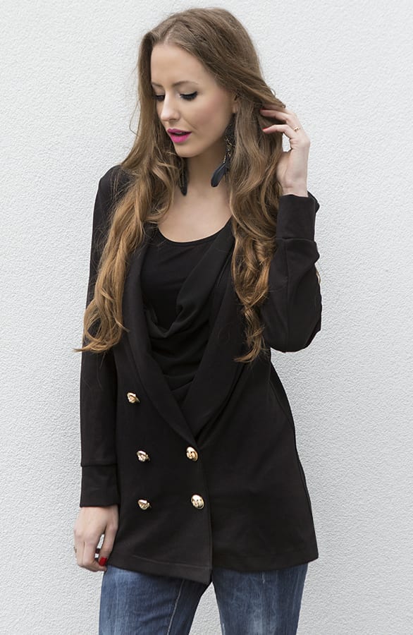 Black Button Jacket – shoparchief, foto 3