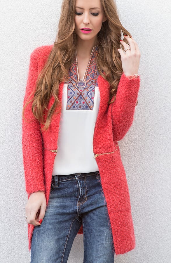 Divide Me Cardigan Coral – shoparchief, foto 5