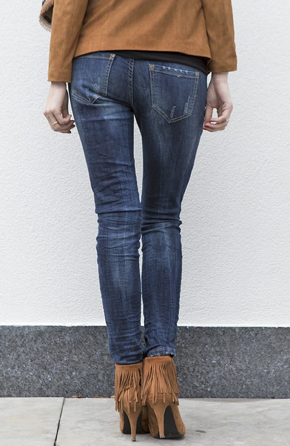 Dark Denim Scratch Jeans – shoparchief, foto 4