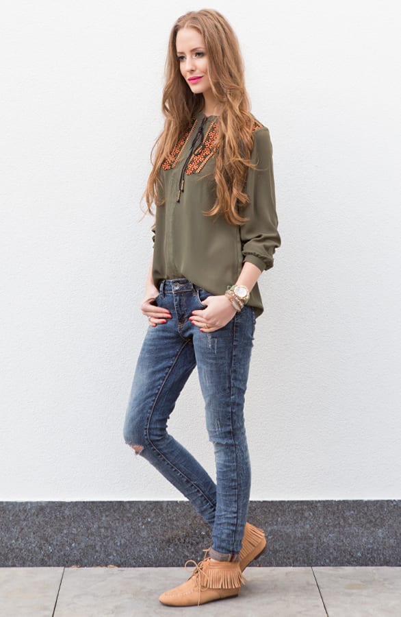 Handcrafted Blouse Army – shoparchief, foto 6