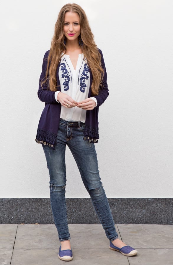 Coins Cardigan Navy – shoparchief, foto 5