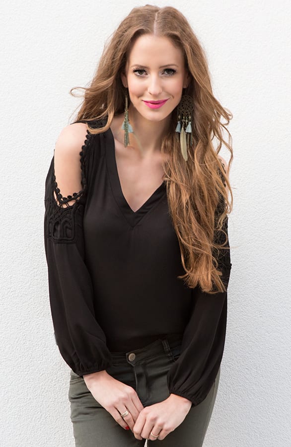 Lace Blouse Black Open – shoparchief, foto 1
