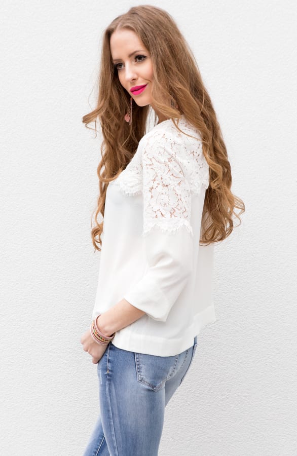 Lace Blouse Creme – shoparchief, foto 2