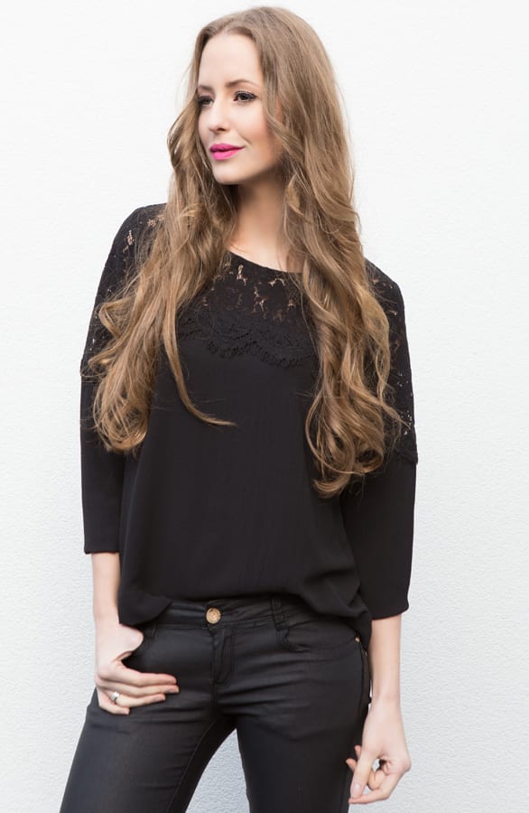 Lace Blouse Black – shoparchief, foto 4