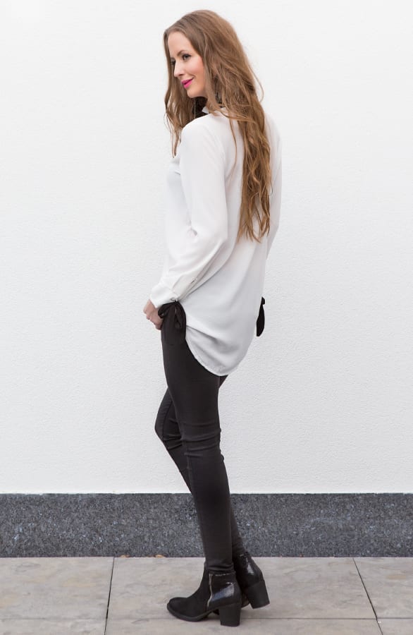Bow Blouse Black White – shoparchief, foto 5