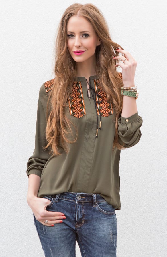 Handcrafted Blouse Army – shoparchief, foto 2