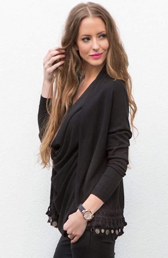Coins Cardigan Black – shoparchief, foto 3