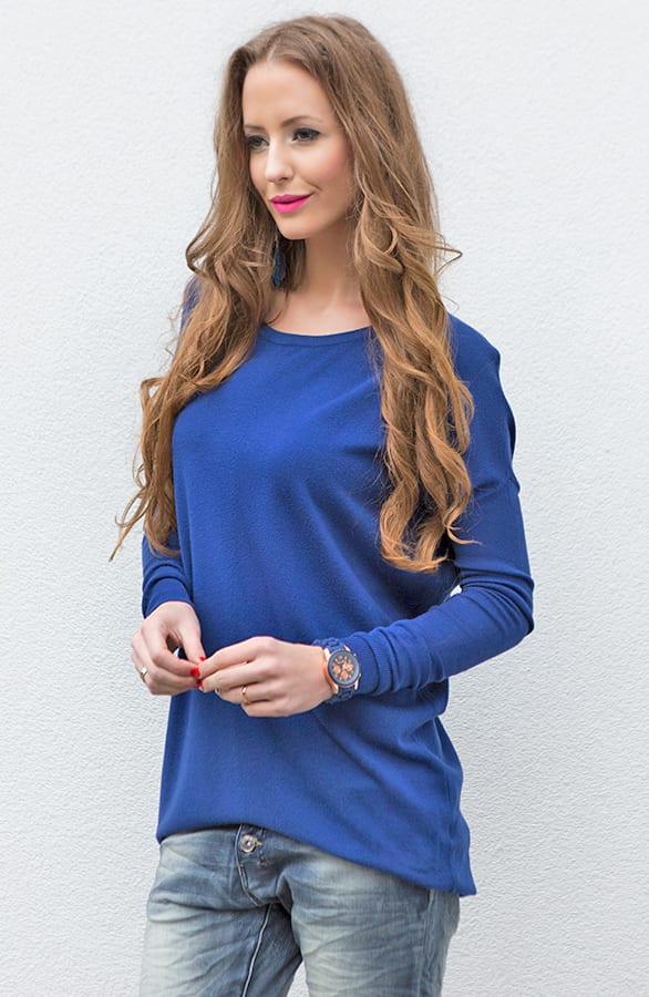 Loose Soft Sweater Kobalt – shoparchief, foto 3