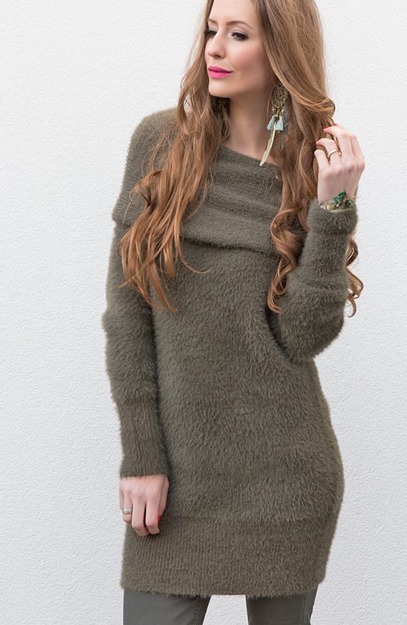 Off Shoulder Sweater Green – shoparchief, foto 5