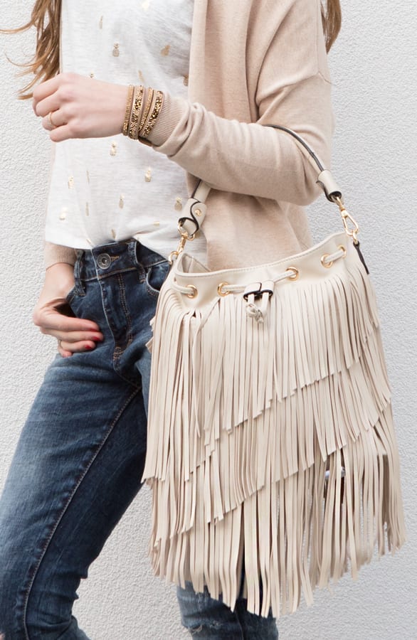 Fringe Bag Beige – shoparchief, foto 3