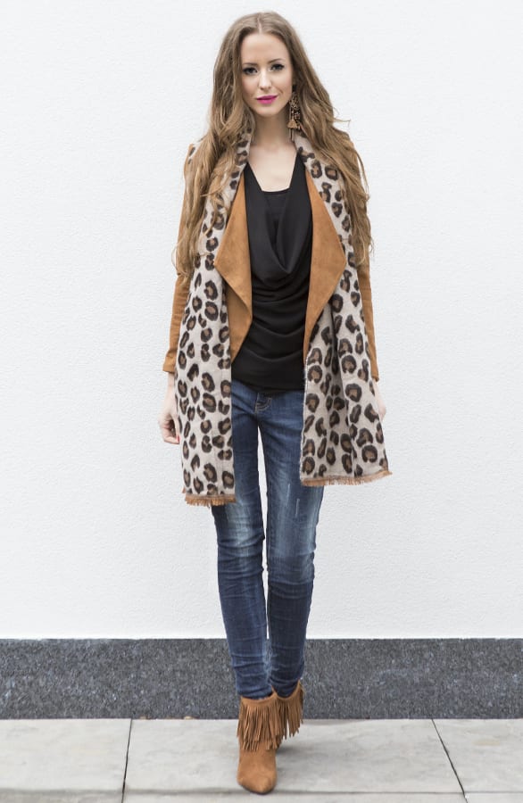 Luxury Leopard Sjaal Taupe – shoparchief, foto 3