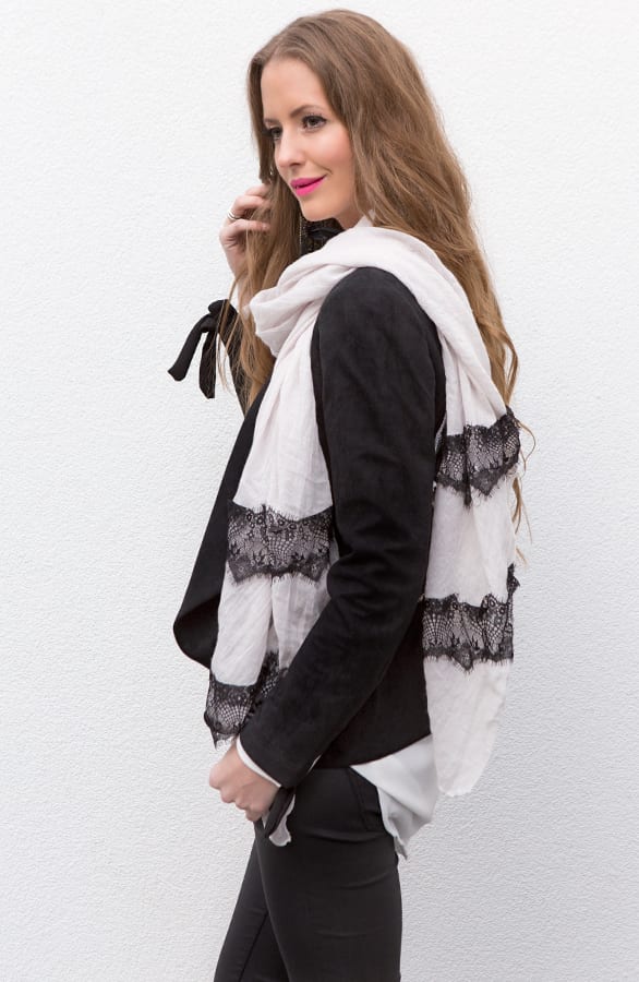 Lace Sjaal Black White – shoparchief, foto 4