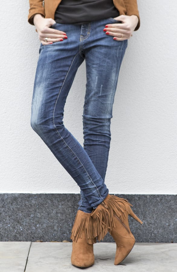 Dark Denim Scratch Jeans – shoparchief, foto 2