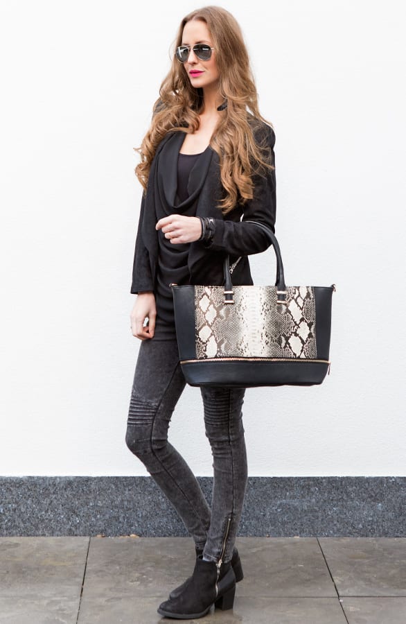 Snake Zipper Bag Black 2.0 – shoparchief, foto 4