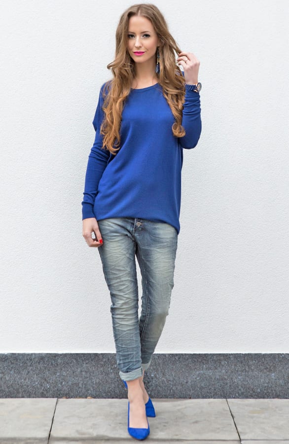 Loose Soft Sweater Kobalt – shoparchief, foto 4