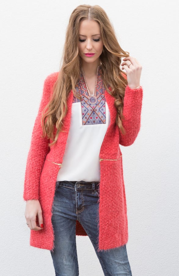 Divide Me Cardigan Coral – shoparchief, foto 2