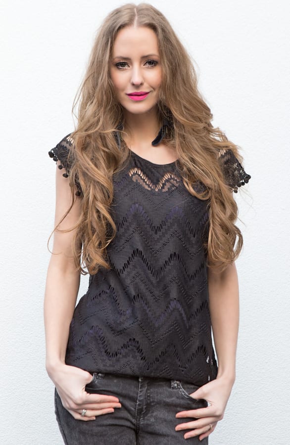 Zigzag Lace Top Black – shoparchief, foto 2