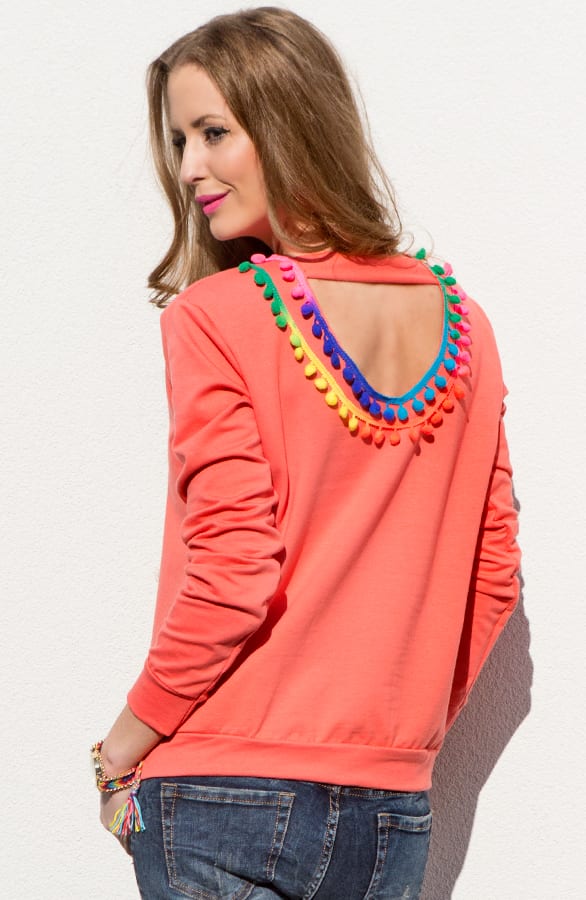 Ibiza Pompon Sweater Coral – shoparchief, foto 2