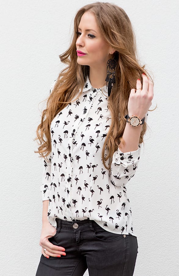 Exclusive Flamingo Blouse – shoparchief, foto 3