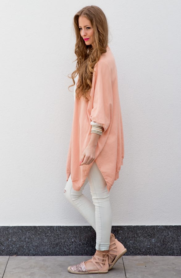 Oversized Split Cardigan Peach – shoparchief, foto 4