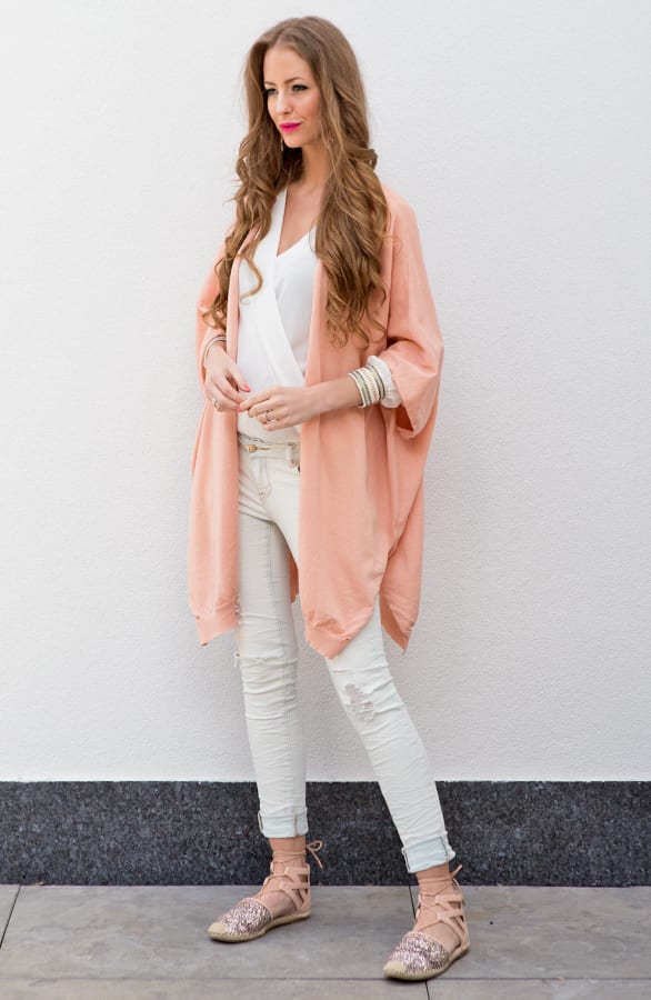 Oversized Split Cardigan Peach – shoparchief, foto 5