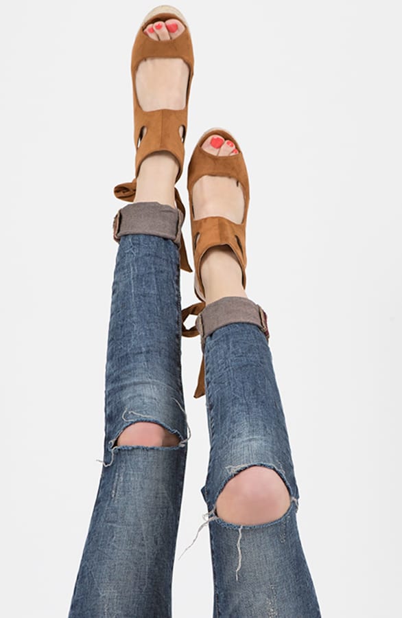 Suede Wedges Cognac – shoparchief, foto 2
