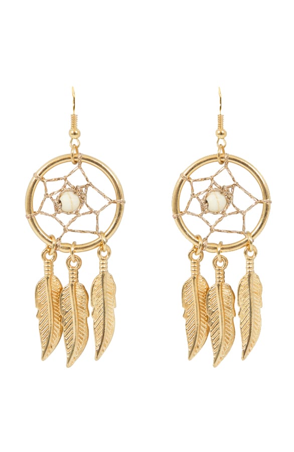 Dreamcatcher Oorbellen 2.0 Gold – shoparchief, foto 1