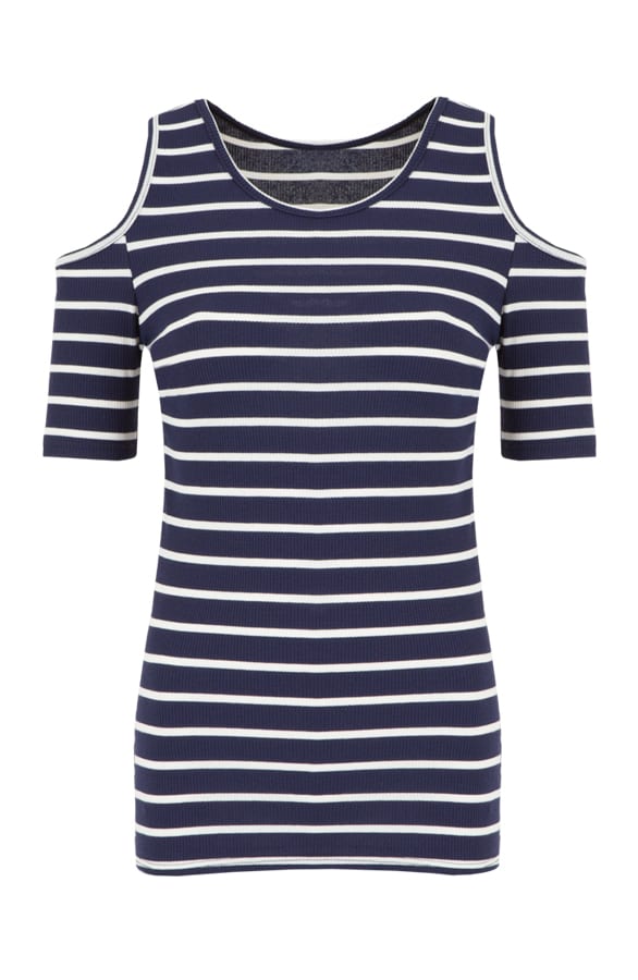 Striped Cut Out Top Blue – shoparchief, foto 1