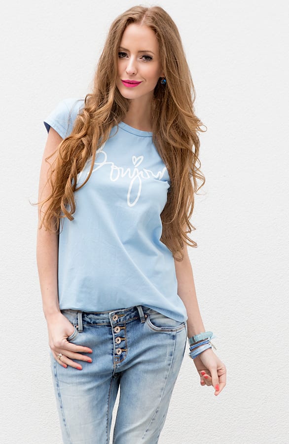 Bonjour It Shirt Blue – shoparchief, foto 4