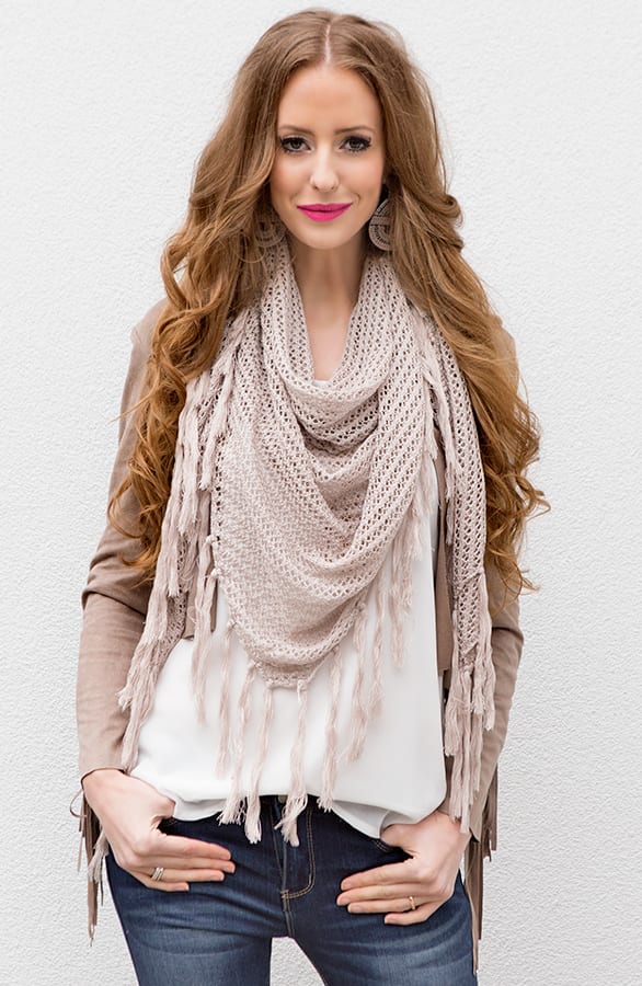 Summer Fringe Sjaal Soft Taupe – shoparchief, foto 5