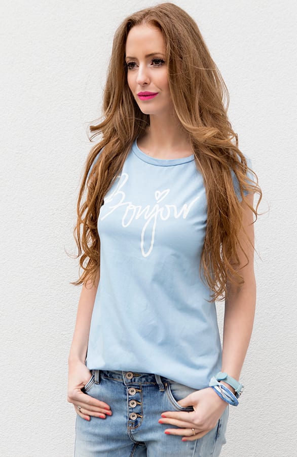 Bonjour It Shirt Blue – shoparchief, foto 5