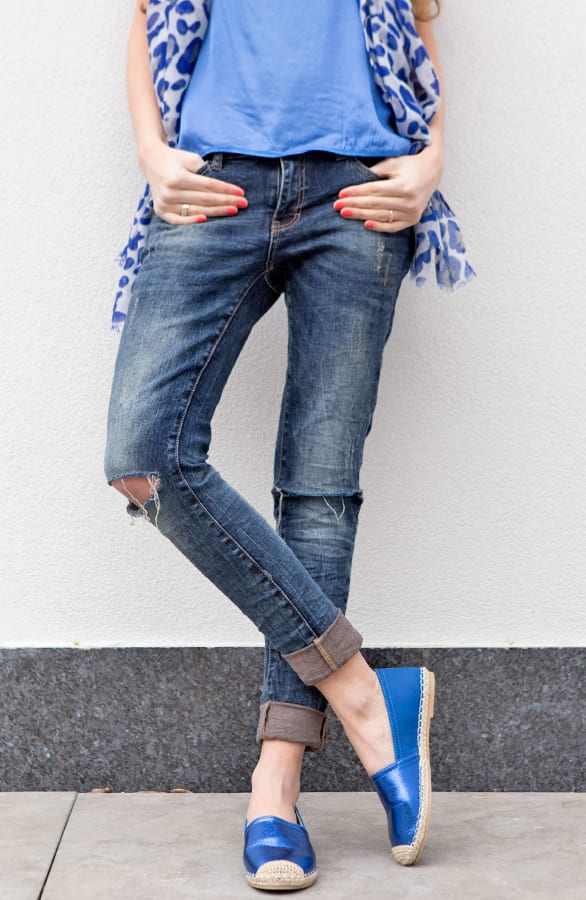 Metallic Espadrilles Kobalt – shoparchief, foto 2