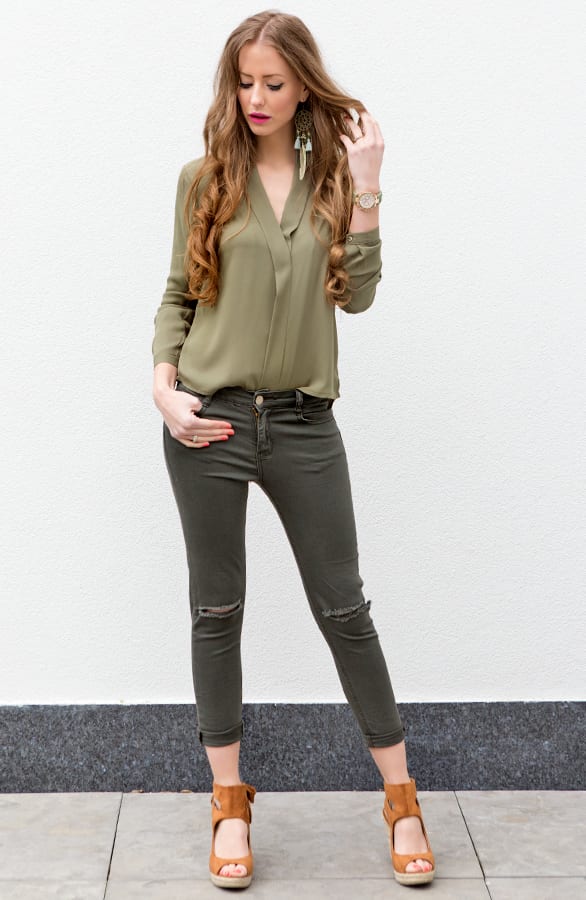 Suede Wedges Cognac – shoparchief, foto 4