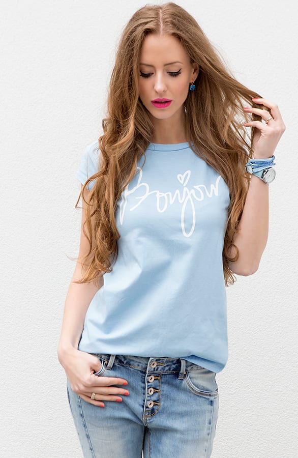 Bonjour It Shirt Blue – shoparchief, foto 7