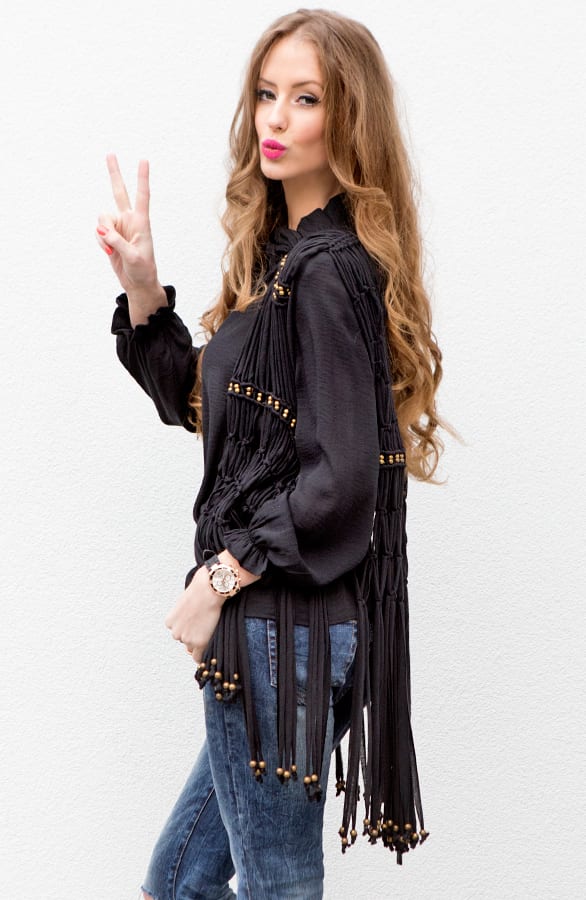 Fringe Ibiza Gilet Black – shoparchief, foto 3
