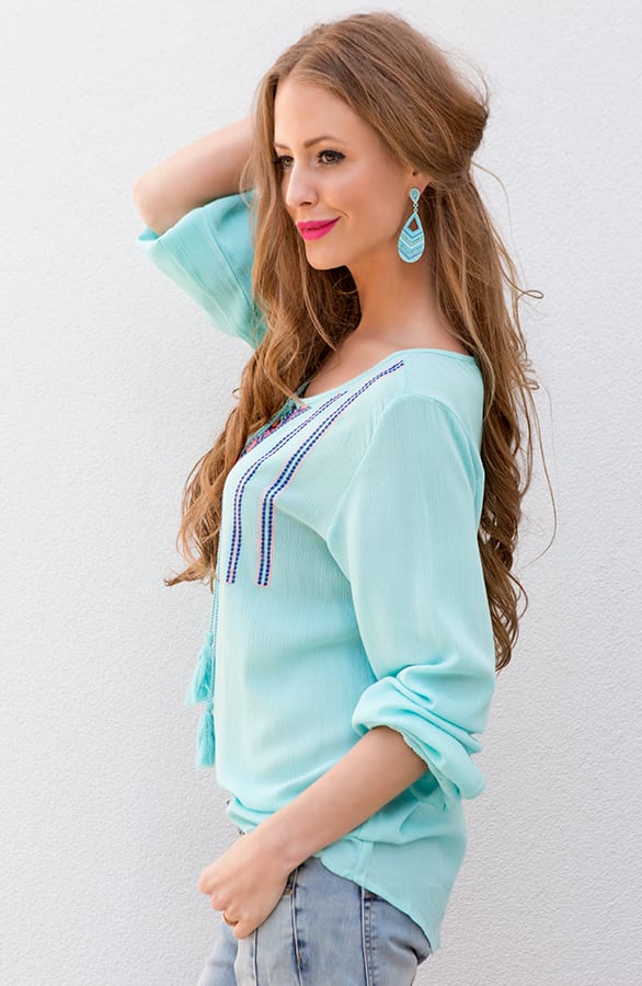 Indian Sweetness Oorbellen Mint – shoparchief, foto 3