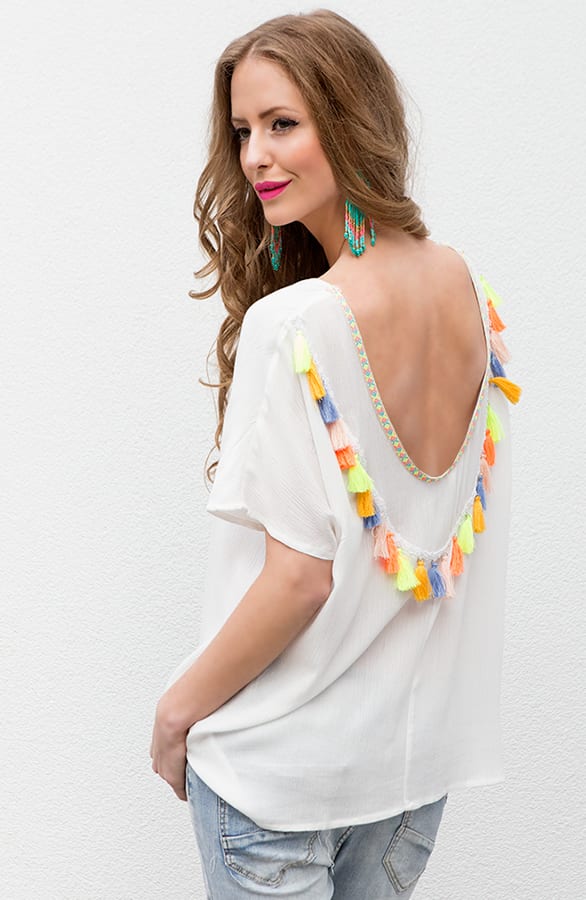 Tassel All Over White Top – shoparchief, foto 7