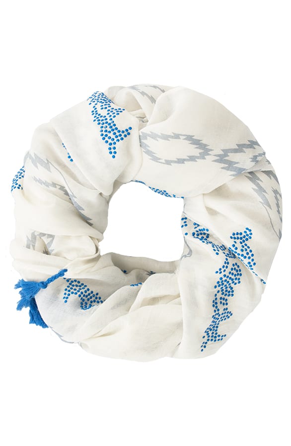 Graphic Tassel Sjaal White – shoparchief, foto 1