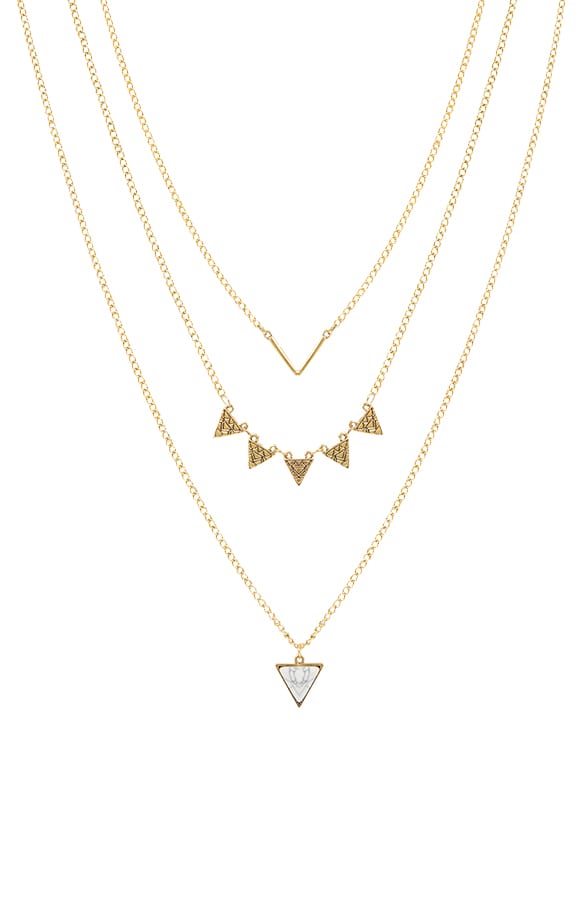 Layered Marble Necklace Gold – shoparchief, foto 1