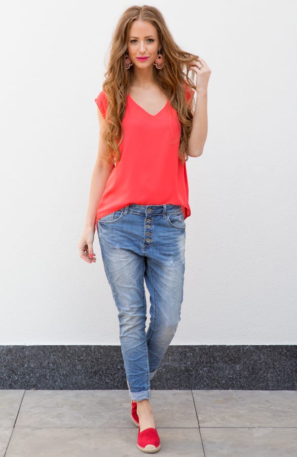 Ladylike Lace Top Coral – shoparchief, foto 3