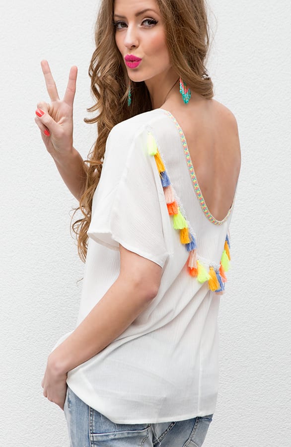 Tassel All Over White Top – shoparchief, foto 2
