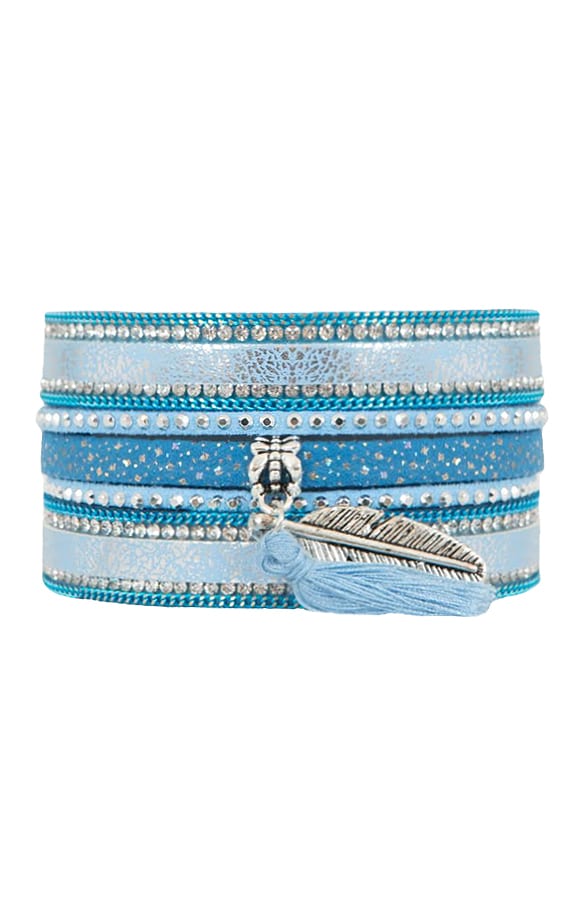 Wrap Bracelet Strass Blue – shoparchief, foto 1