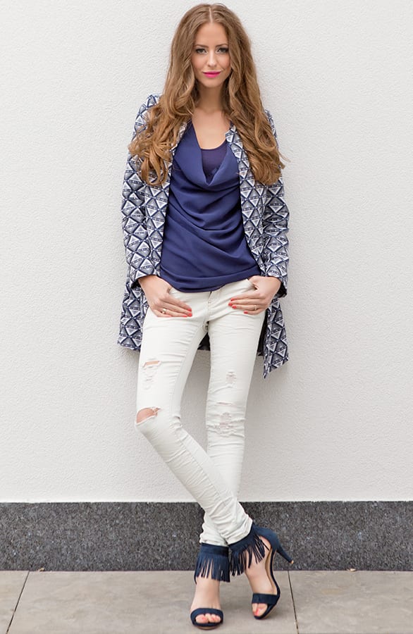 Aztec Cotton Jacket Blue 2.0 – shoparchief, foto 3